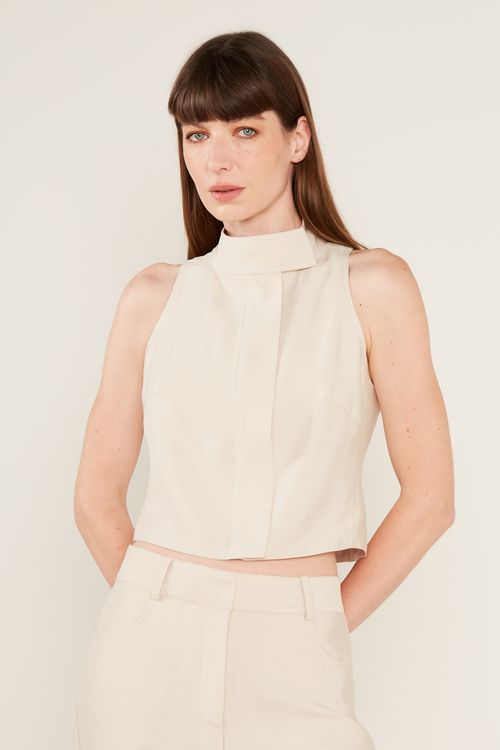 Colete Alfaiataria Pespontos - Areia