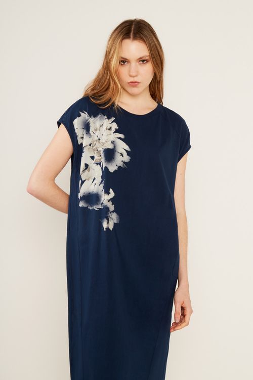 Vestido Malha Silk Pietra - Azul Escuro