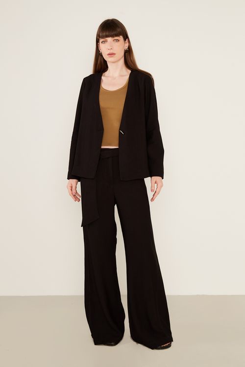 Casaco Casual Botão Resina - Preto