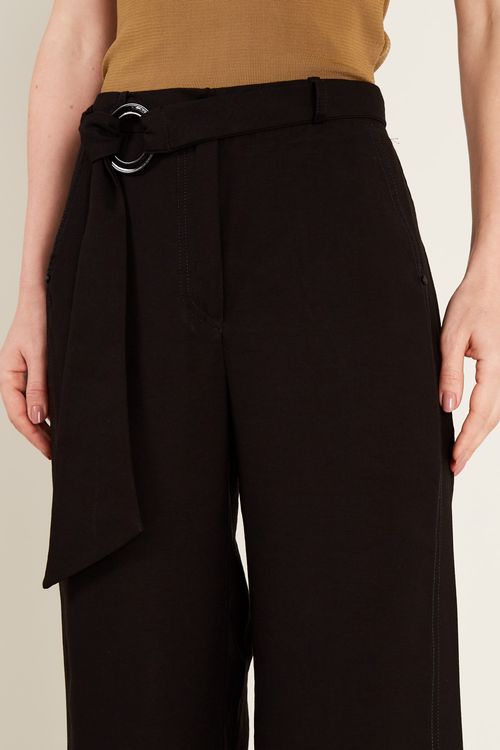 Calça Casual Fivela Com Resina - Preto