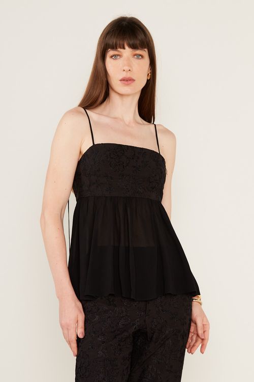 Blusa Bordado Nerine Black - Preto