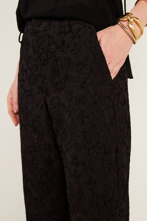Calça Bordado Nerine Black - Preto