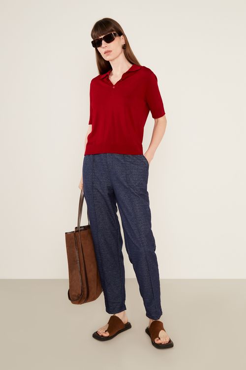 T-Shirt Tricot Polo - Grena