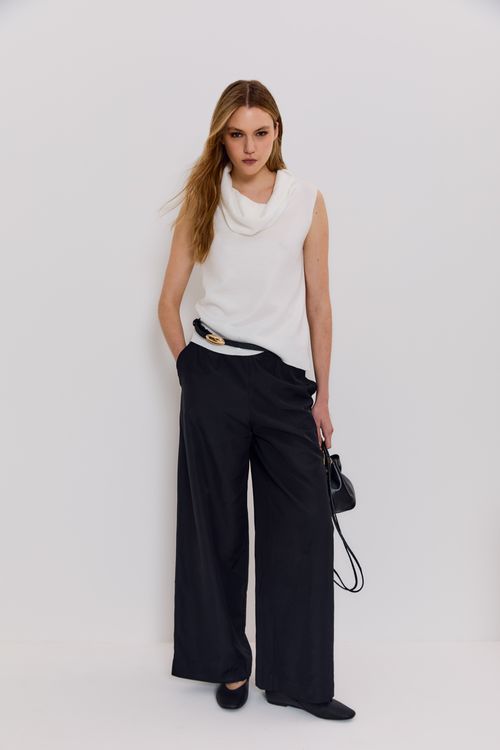 Blusa Tricot Gola - Off White