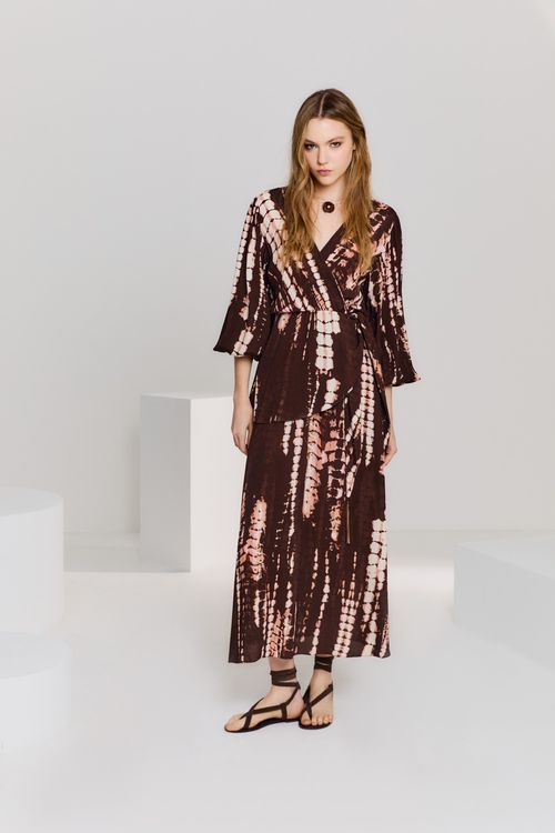 Vestido Longo Estampa Mirna - Est Mirna Rosa