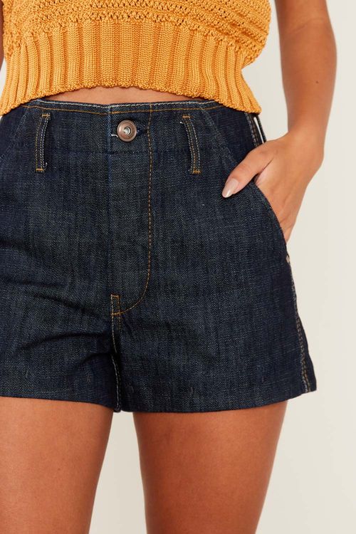 Short Jeans Bolso Faca - Jeans