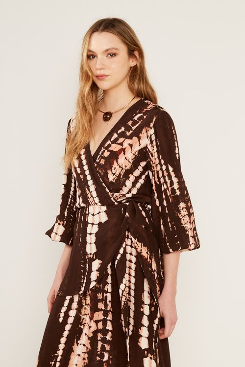 Vestido Longo Estampa Mirna - Est Mirna Rosa