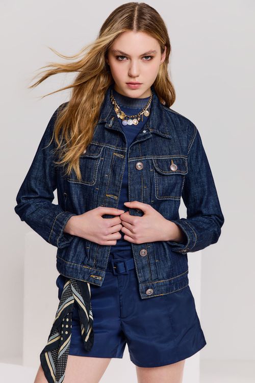 Jaqueta Jeans Pespontada - Jeans