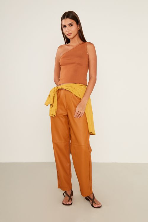 Blusa Tricot Ombro Só - Marrom Mascavo