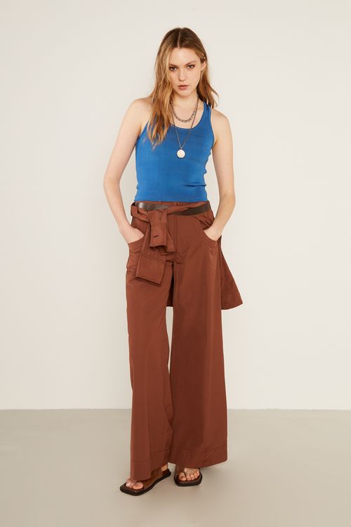 Regata Tricot Rayon - Azul Cobalto