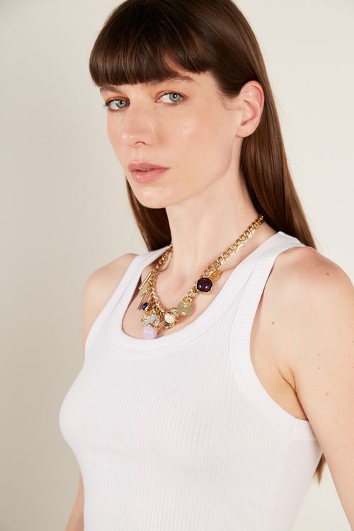 Colar Mix Pingentes - Dourado