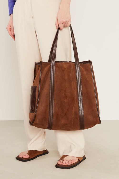 Bolsa Camurça Grande - Cafe