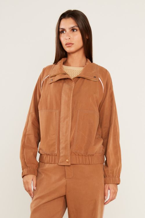 Jaqueta Sarja Raglan - Marrom Mascavo