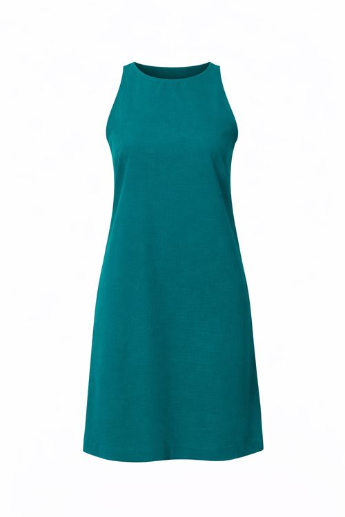 Vestido Curto Linho - Verde Jardim