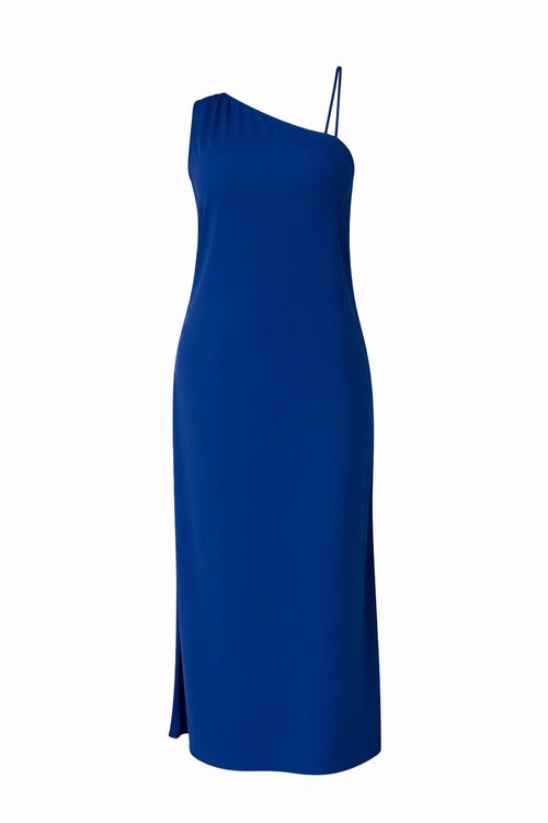 Vestido Longo Ombro Só - Azul Mirtilo