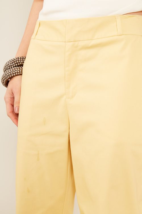 Calça Sarja Bolso Faca - Amarelo Manha