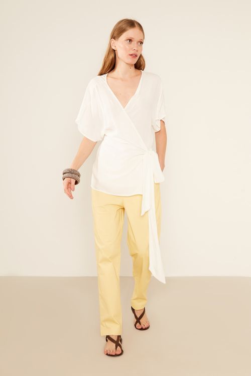 Calça Sarja Bolso Faca - Amarelo Manha