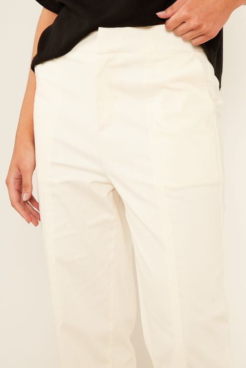 Calça Sarja Abertura Boca - Off White