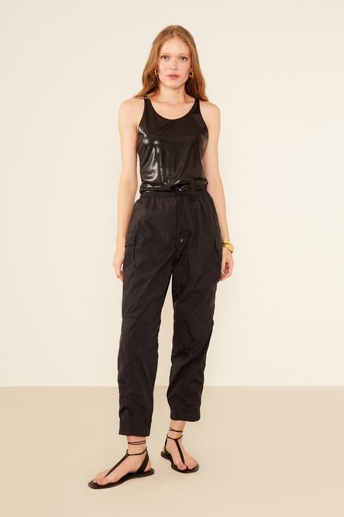 Macacão Malha Listras Entremeio - Preto