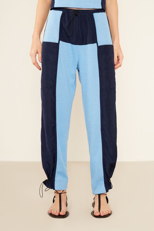 Calça Malha Texture Duo - Azul