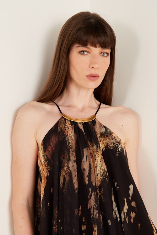 Vestido Estampa Metali Flat - Est Metali Flat