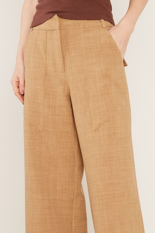 Calça Pantalona Alfaiataria - Camelo