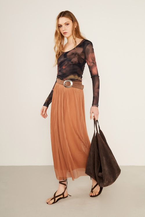 Blusa Malha Estampa Jardim Black - Est Jardim Black