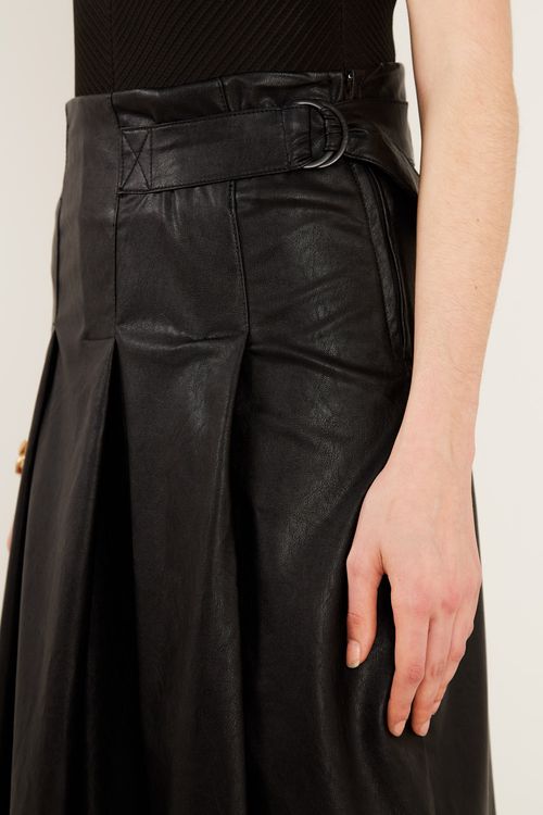 Saia Couro Pu - Preto