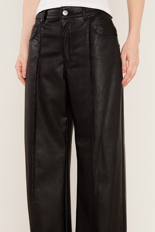 Calça Couro Pu - Preto