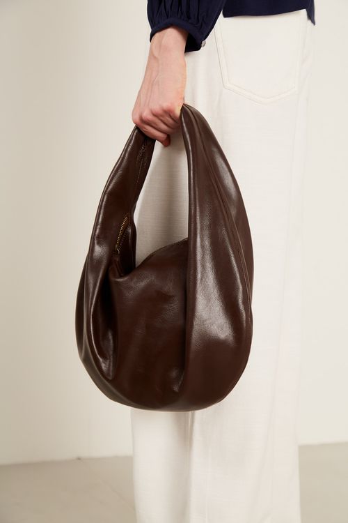 Bolsa Tote Couro Pequena - Marrom Mascavo