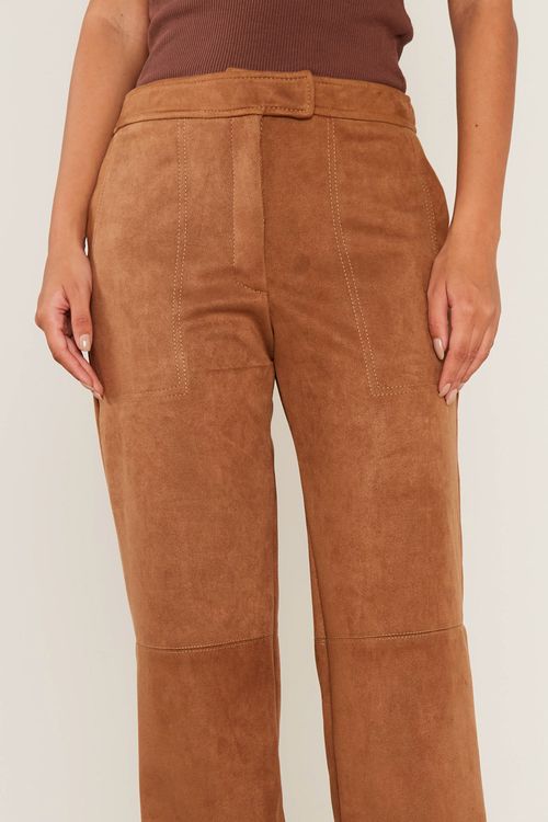 Calça Malha Suede - Marrom Bronze