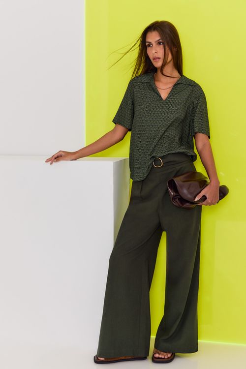 Calça Casual Fivela Orgânica - Manjericao