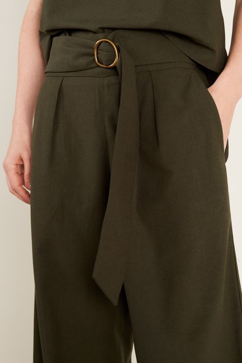Calça Casual Fivela Orgânica - Manjericao