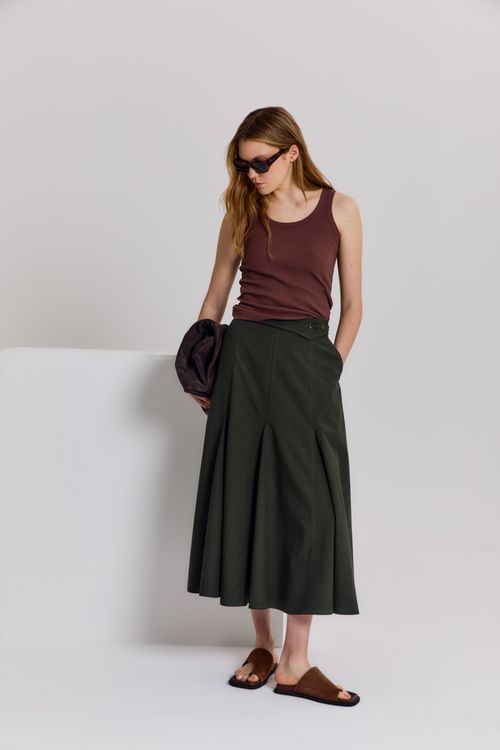 Saia Casual Nesgas - Manjericao