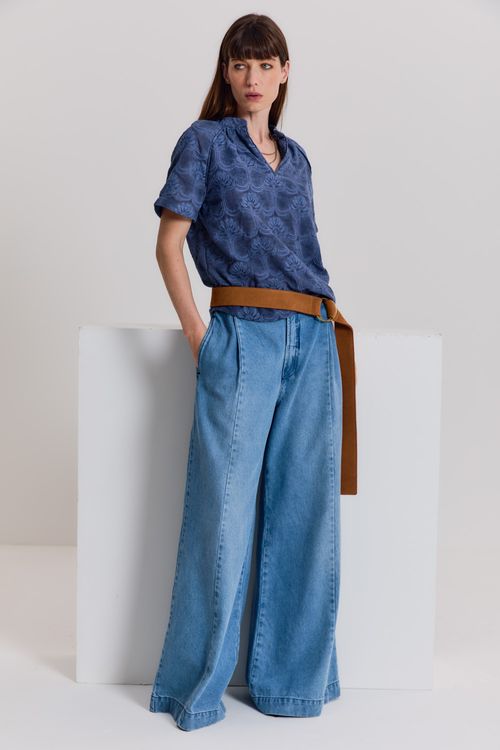 Blusa Bordado Naoma - Azul Indie