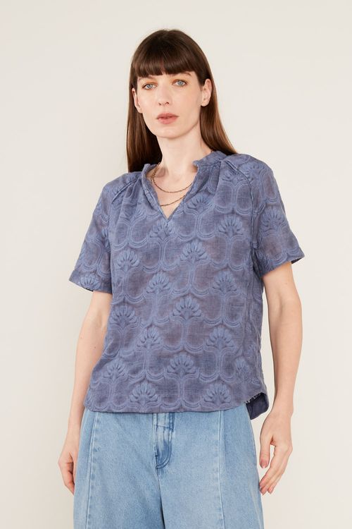 Blusa Bordado Naoma - Azul Indie