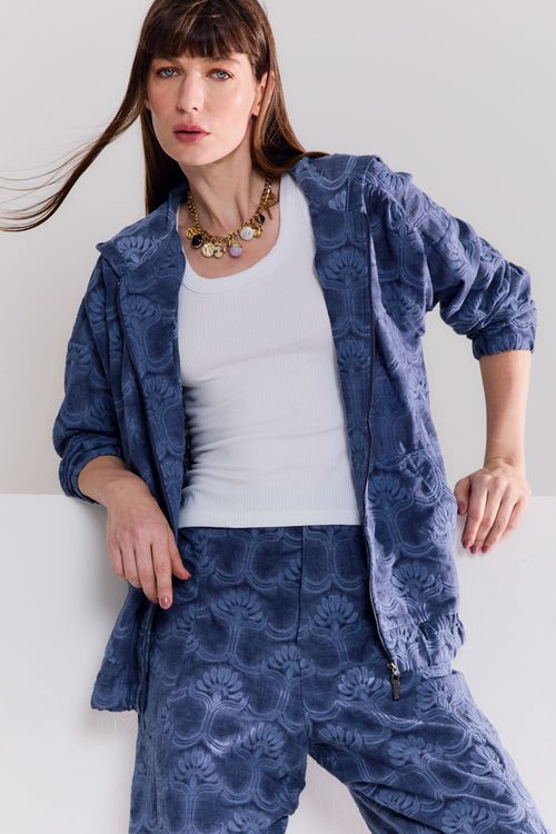 Bomber Bordado Naoma - Azul Indie