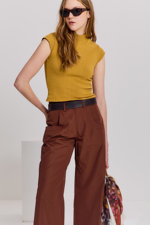 Regata Tricot Barra - Amarelo Ambar