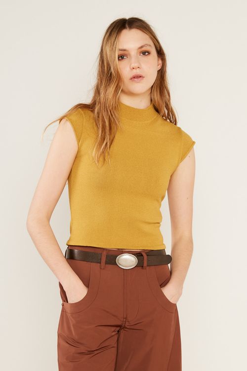 Regata Tricot Barra - Amarelo Ambar