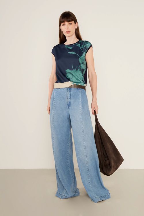 Blusa Malha Localizado Inah - Azul Escuro