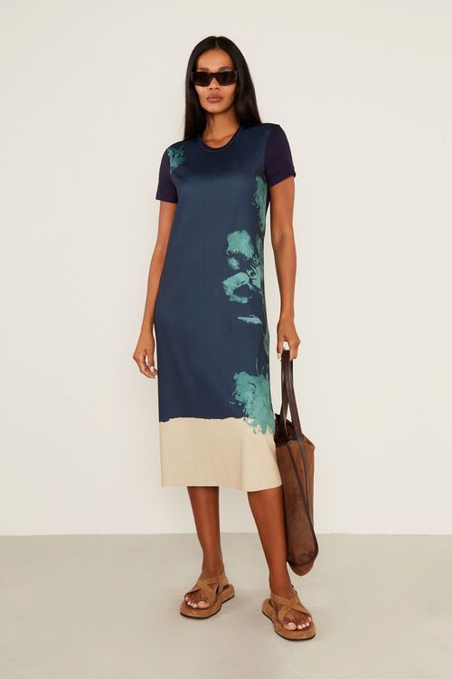 Vestido Malha Localizado Inah - Azul Escuro