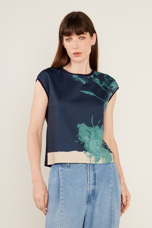 Blusa Malha Localizado Inah - Azul Escuro