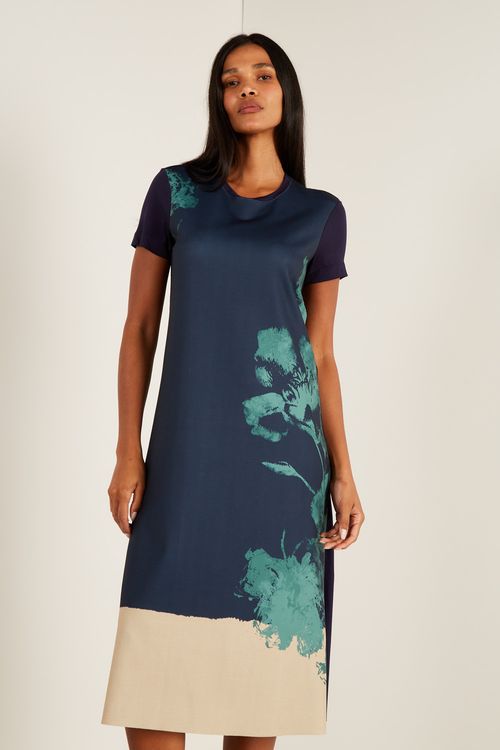 Vestido Malha Localizado Inah - Azul Escuro