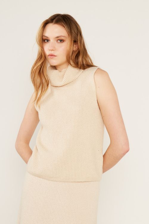 Blusa Tricot Mousse - Areia