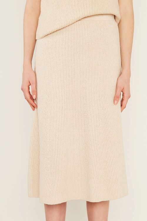 Saia Midi Tricot Mousse - Areia