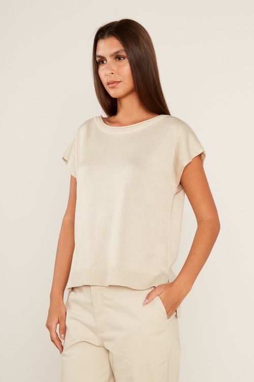 Blusa Tricot Basic - Off White