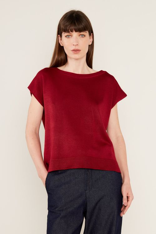Blusa Tricot Basic - Grena