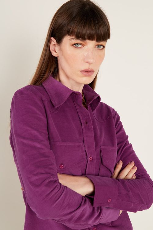 Camisa Sarja Veludo - Purpura Escura