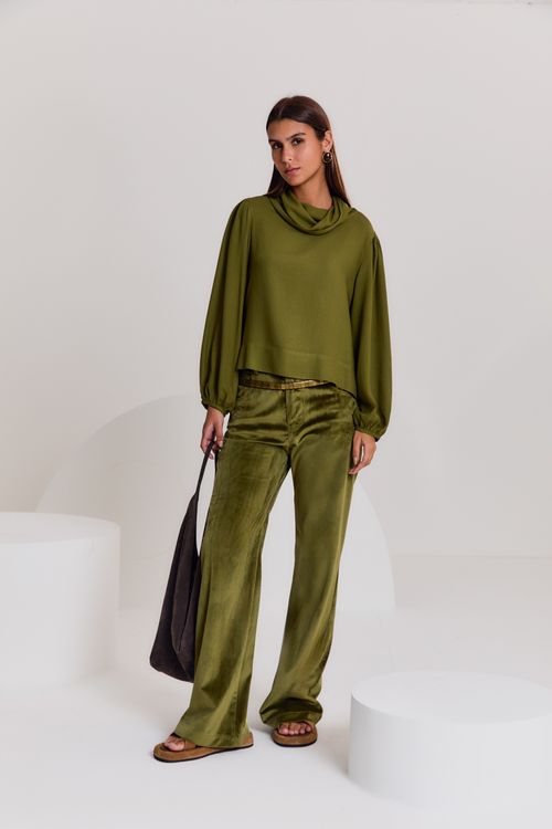 Calça Veludo 5 Bolsos - Manjericao