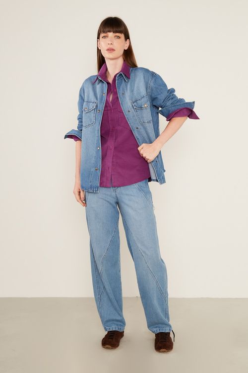 Camisa Sarja Veludo - Purpura Escura